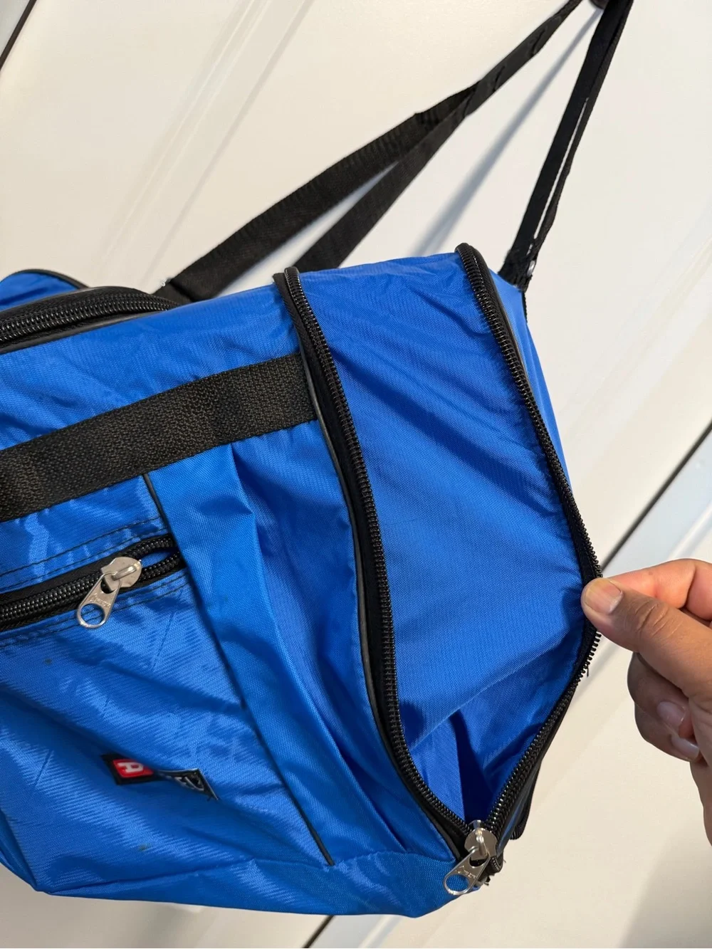 Diesel Blue & Black Multi-Compartment Duffel Gym Travel Bag Adjustable Straps